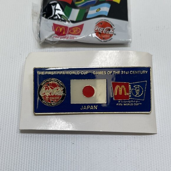 FIFA WORLD CUP 2002 Japan National Flag Pin McDonalds Coca Cola 1x2.5” - Picture 2 of 6
